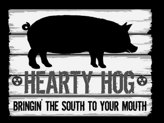 HEARTY HOG BRINGIN' THE SOUTH TO YOUR MOUTH logo