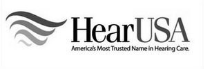 HEARUSA AMERICA'S MOST TRUSTED NAME IN HEARING CARE. logo