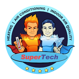 HEATING AIR CONDITIONING INDOOR AIR QUALITY SUPERTECH logo