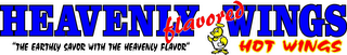 HEAVENLY FLAVORED WINGS HOT WINGS "THE EARTHLY SAVOR WITH THE HEAVENLY FLAVOR" logo