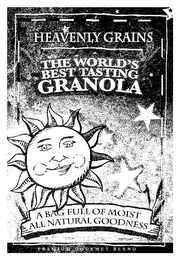 HEAVENLY GRAINS THE WORLD'S BEST TASTING GRANOLA A BAG FULL OF MOIST ALL NATURAL GOODNESS PREMIUM GOURMET BLEND logo