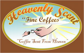 HEAVENLY SCENT "FINE COFFEES" "COFFEE SENT FROM HEAVEN" logo