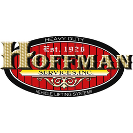 HEAVY DUTY EST. 1926 HOFFMAN SERVICES, INC. VEHICLE LIFTING SYSTEMS logo