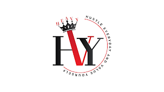 HEAVY HUSTLE EVERYDAY AND VALUE YOURSELF HVY logo