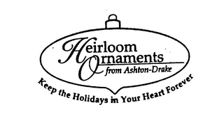 HEIRLOOM ORNAMENTS FROM ASHTON-DRAKE KEEP THE HOLIDAYS IN YOUR HEART FOREVER logo