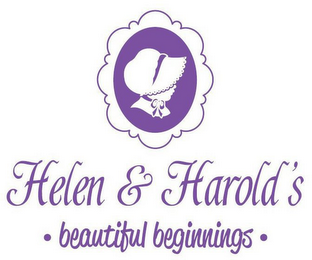 HELEN & HAROLD'S · BEAUTIFUL BEGINNINGS · logo