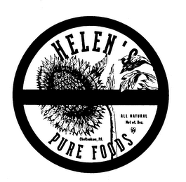HELEN'S PURE FOODS ALL NATURAL CHELTENHAM, PA. NET WT. 8 OZ. logo