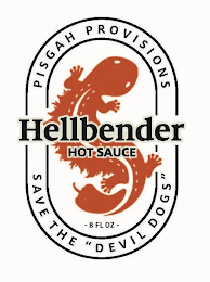 HELLBENDER HOT SAUCE PISGAH PROVISIONS SAVE THE DEVILDOGS 8 FL OZ logo