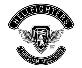 HELLFIGHTERS CHRISTIAN MINISTRIES BEARING THE STANDARD FOR OUR LORD JESUS CHRIST M/M logo