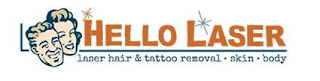 HELLO LASER LASER LASER HAIR & TATTOO REMOVAL · SKIN · BODY logo