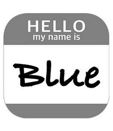 HELLO MY NAME IS BLUE logo