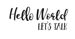 HELLO WORLD LET'S TALK logo