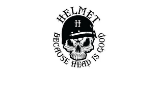 HELMET H BECAUSE HEAD IS GOOD logo