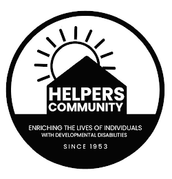 HELPERS COMMUNITY ENRICHING THE LIVES OF INDIVIDUALS WITH DEVELOPMENTAL DISABILITIES SINCE 1953 logo