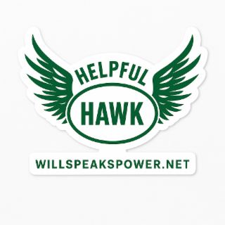HELPFUL HAWK WILLSPEAKSPOWER.NET logo