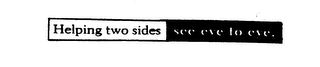 HELPING TWO SIDES SEE EYE TO EYE. logo