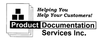 HELPING YOU HELP YOUR CUSTOMERS! PRODUCT DOCUMENTATION SERVICES INC. logo