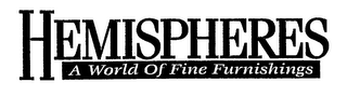 HEMISPHERES A WORLD OF FINE FURNISHINGS logo
