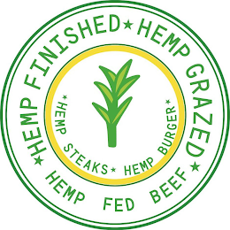 HEMP FINISHED HEMP GRAZED HEMP FED BEEF HEMP STEAKS HEMP BURGER logo
