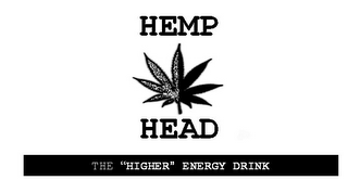 HEMP HEAD THE "HIGHER" ENERGY DRINK logo