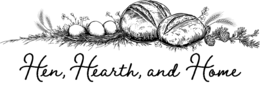 HEN, HEARTH, AND HOME logo