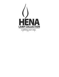 HENA LAMP COLLECTION LIGHTING YOUR WAY. logo