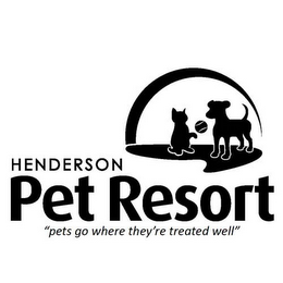 HENDERSON PET RESORT "PETS GO WHERE THEY'RE TREATED WELL" logo