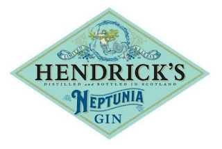 HENDRICK'S NEPTUNIA GIN DISTILLED AND BOTTLED IN SCOTLAND LIMITED RELEASE logo