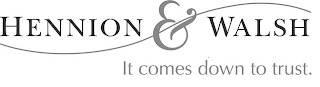 HENNION & WALSH IT COMES DOWN TO TRUST. logo