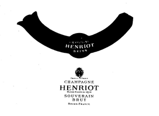 HENRIOT CHAMPAGNE REIMS PRODUCE OF FRANCE CHAMPAGNE HENRIOT MAISON FONDEE EN 1808 SOUVERAIN BRUT REIMS-FRANCE ELABORE PAR HENRIOT, REIMS, FRANCE - NM-213-001