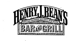 HENRY J. BEAN'S BAR AND GRILL BUT HIS FRIENDS ALL CALL HIM HANK logo