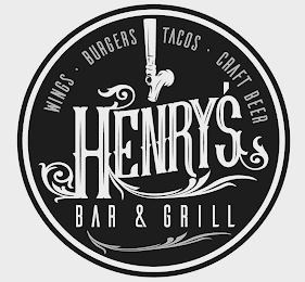 HENRY'S BAR & GRILL WINGS · BURGERS TACOS· CRAFT BEER logo
