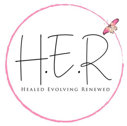 H.E.R HEALED EVOLVING RENEWED logo