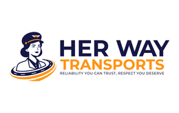HER WAY TRANSPORTS, RELIABILITY YOU CAN TRUST, RESPECT YOU DESERVE logo