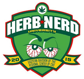 HERB NERD UNIVERSITY EASTERN DIVISION OF THC REGIONAL CENTER OF CBD 2015 logo