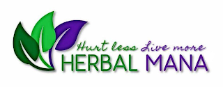 HERBAL MANA HURT LESS LIVE MORE logo