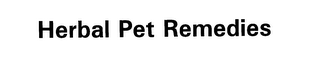 HERBAL PET REMEDIES