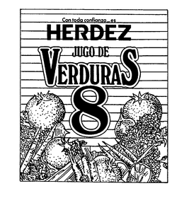 HERDEZ VERDURAS 8 JUGO DE CON TODA CONFIANZA...ES logo