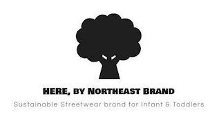 HERE, BY NORTHEAST BRAND SUSTAINABLE STREETWEAR BRAND FOR INFANT & TODDLERS logo