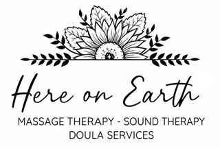 HERE ON EARTH MASSAGE THERAPY - SOUND THERAPY DOULA SERVICES logo