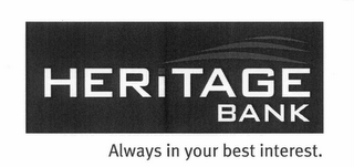 HERITAGE BANK ALWAYS IN YOUR BEST INTEREST. logo