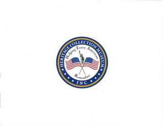 HERITAGE COLLECTION MUSEUM INC. HELPING EVERY AMERICAN REMEMBER logo