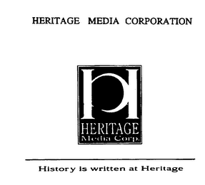 HERITAGE MEDIA CORPORATION HISTORY IS WRITTEN AT HERITAGE HERITAGE MEDIA CORP. logo