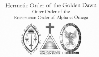 HERMETIC ORDER OF THE GOLDEN DAWN OUTER ORDER OF THE ROSICRUCIAN ORDER OF ALPHA ET OMEGA ORDO ROSAE CRUCIS ALPHA & OMEGA I.N.R.I. T.A.R.O. HERMETIC ORDER OF THE GOLDEN DAWN ORDO ROSAE RUBEAE ET AUREAE CRUCIS R.R. ET A.C. logo