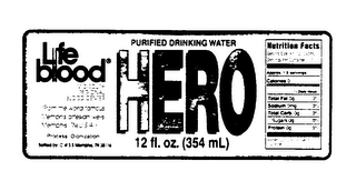HERO PURIFIED DRINKING WATER LIFE BLOOD MID-SOUTH REGIONAL BLOOD CENTER logo