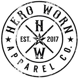 HERO WORN APPAREL CO. EST. 2017 H W logo