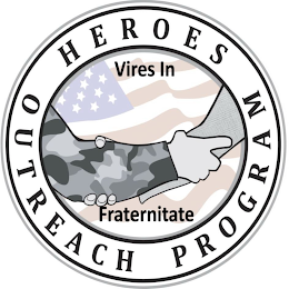 HEROES OUTREACH PROGRAM VIRES IN FRATERNITATE logo