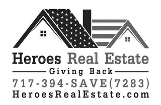 HEROES REAL ESTATE GIVING BACK 717-394-SAVE (7283) HEROESREALESTATE.COM logo