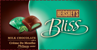 HERSHEY'S BLISS MILK CHOCOLATE WITH A CRÈME DE MENTHE MELTAWAY CENTER logo