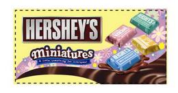 HERSHEY'S MINIATURES A LITTLE SOMETHING FOR EVERYONE! HERSHEY'S SPECIAL DARK MILDLY SWEET CHOCOLATE HERSHEY'S KRACKEL MADE WITH CHOCOLATE AND CRISPED RICE HERSHEY'S MR. GOODBAR MADE WITH CHOCOLATE AND PEANUTS HERSHEY'S MILK CHOCOLATE logo
